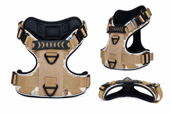 Harnais Tactique Anti-Traction pour Chien — Nylon Oxford